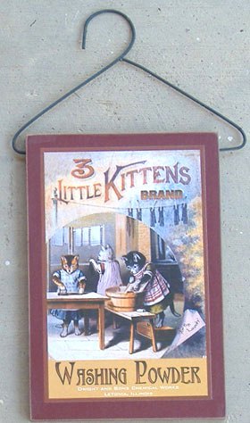 (image for) Hanging Wood Laundry Sign - Kitten Brand